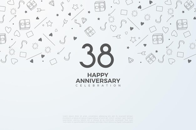 Hintergrund zum 38. Jubiläum mit kleinen Bildern