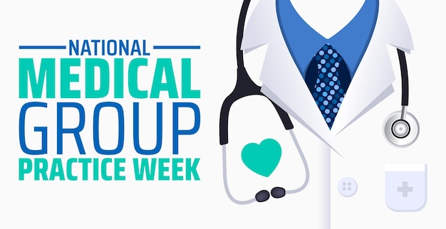Hintergrundbanner oder Poster-Design-Schablone für die National Medical Group Practice Week beobachtet