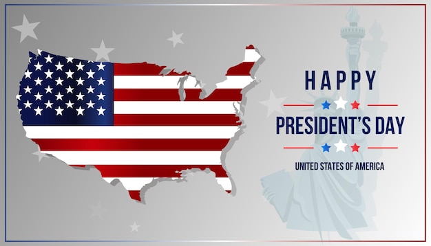 Vektor hintergrunddesign des presidents day mit elegantem design der usa-flagge