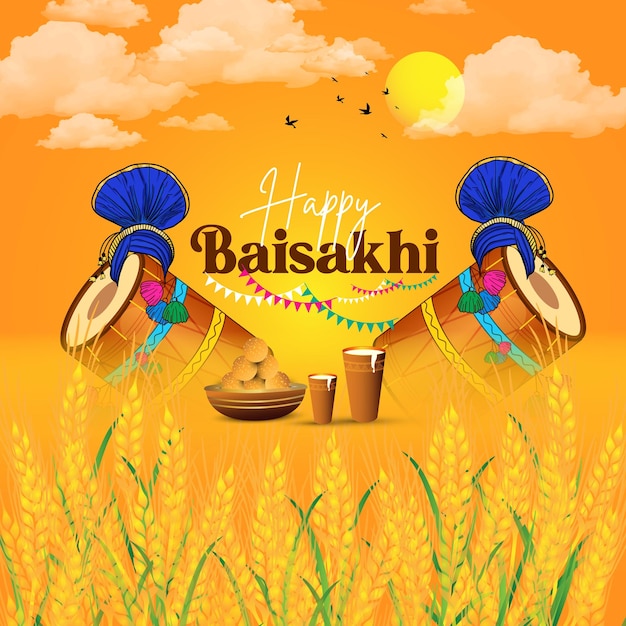 Hintergrunddesign für das Happy Baisakhi Festival
