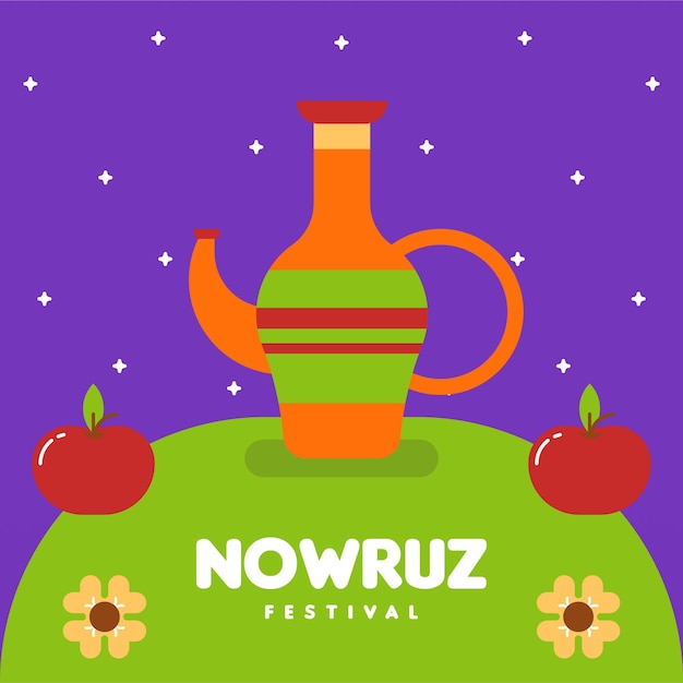 Vektor hintergrundillustration des webbanners zum happy nowruz festival