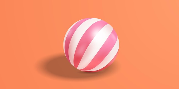 Hintergrundstrandball3d-vektorillustration