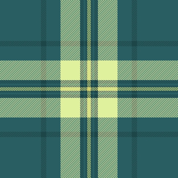 Hintergrundtextur nahtlos aus Stoff-Check-Platte mit einem Vektortextilmuster Tartan in Cyan- und Kalkfarben