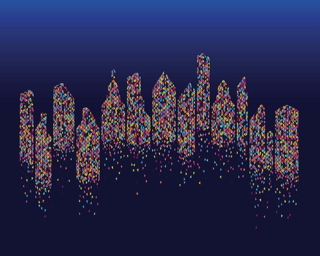 Vektor hintergrundvektor der skyline der stadt