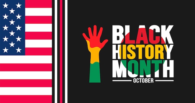 Hintergrundvorlage für den black history month, der im oktober und februar in den vereinigten staaten und kanada gefeiert wird