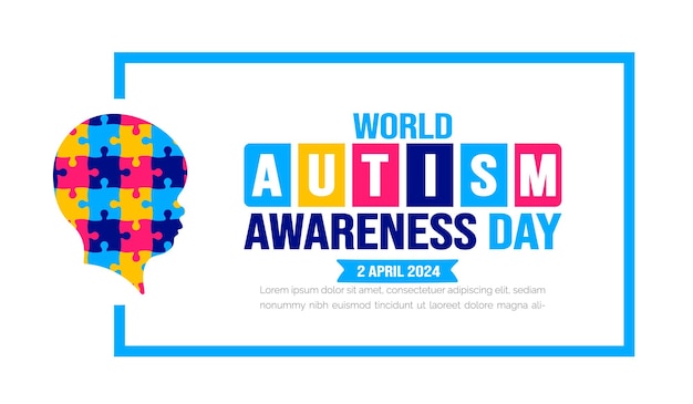 Hintergrundvorlage zum welt-autismus-bewusstseinstag zur verwendung als bannerkarte, grußkartenposter