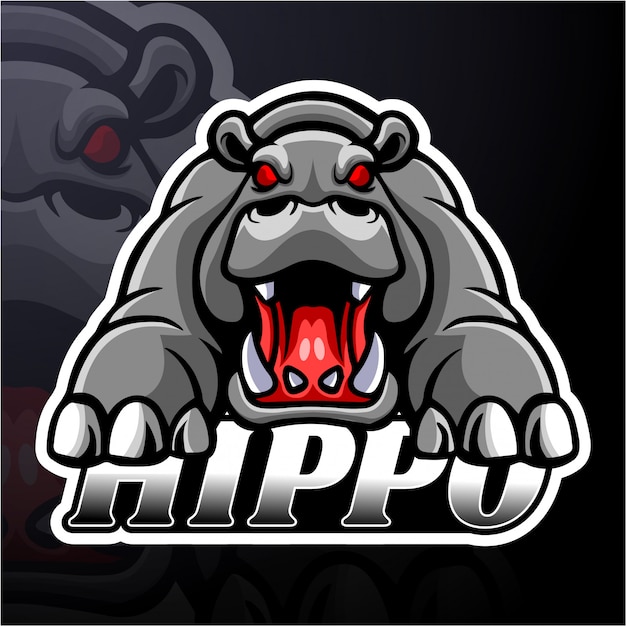 Hippo esport logo maskottchen design