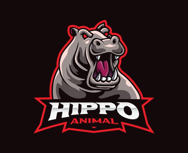 Hippo maskottchen logo design