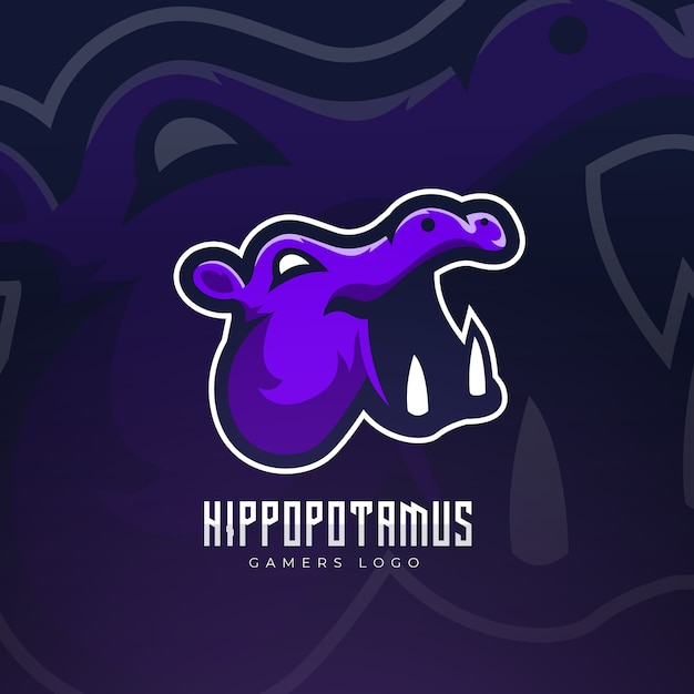 Hippopotamus Maskottchen Esport Logo Design