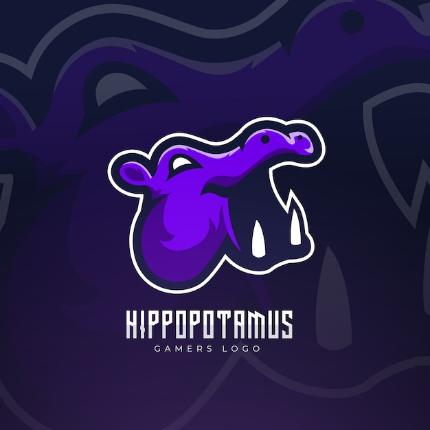 Hippopotamus maskottchen esport logo design