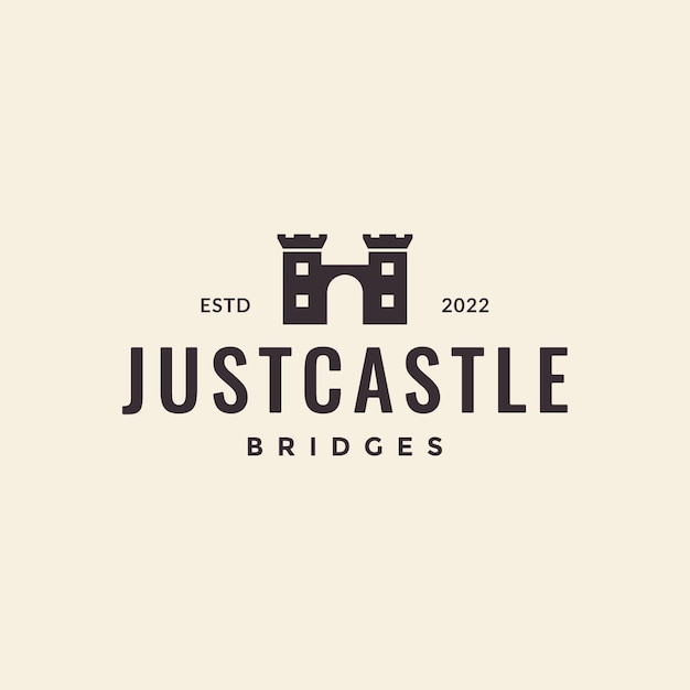 Hipster castle bridge logo design vektorgrafik symbol symbol illustration kreative idee