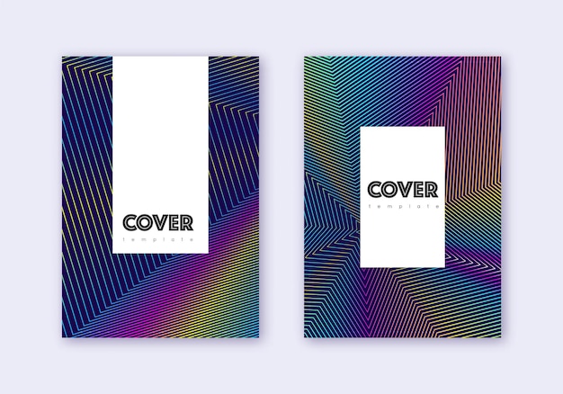 Hipster-cover-design-vorlagensatz rainbow abstrac