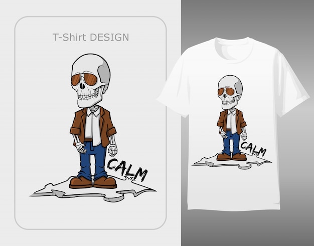 Hipster modischer skull t shirt design