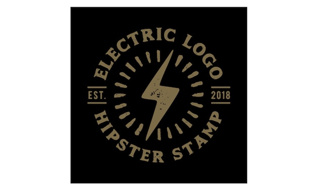 Hipster retro-elektro-stempel logo design