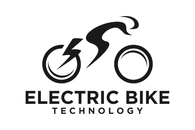 Hipster retro elektrofahrrad logo design inspiration