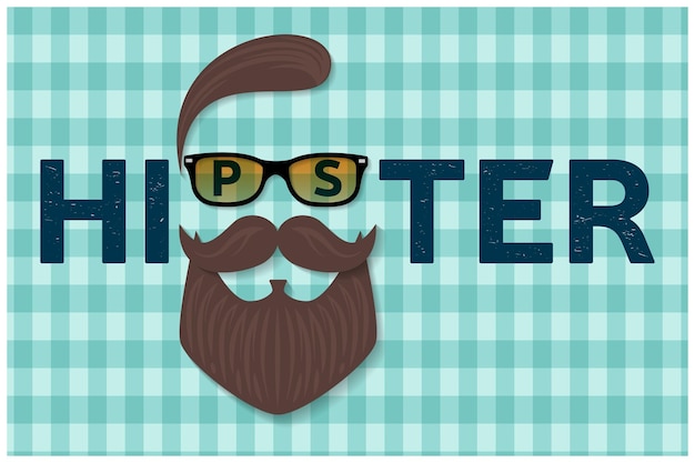 Vektor hipster-typografie-design hipster-stil haare bärte und schnurrbart vektor-illustration