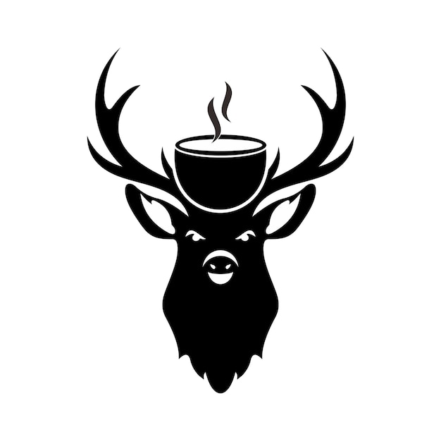 Vektor hirsch-kaffee-logo-vektorbild