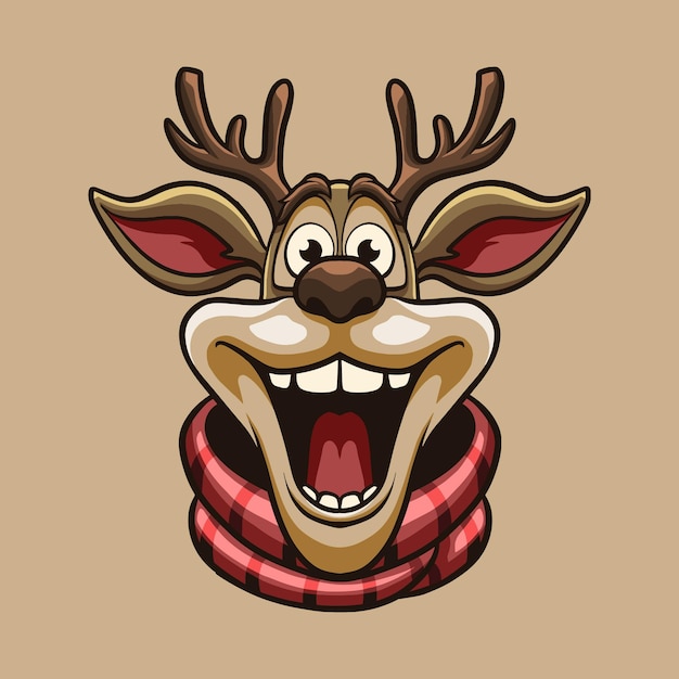 Hirschen weihnachtsmaskottchen großartige illustration für ihr branding-geschäft