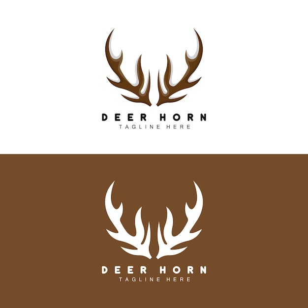 Hirschgeweih Logo Geweih Symbol Illustration Weihnachten Santa Tier Vektor Markendesign