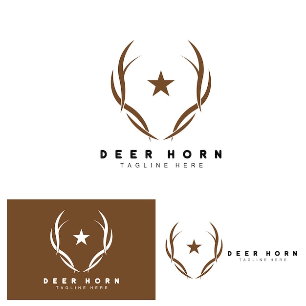 Hirschgeweih Logo Geweih Symbol Illustration Weihnachten Santa Tier Vektor Markendesign