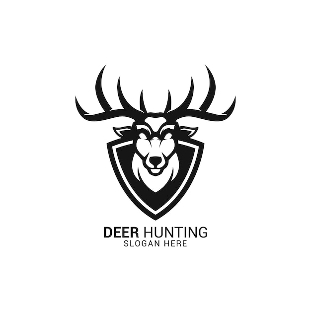 Hirschkopf für jagdclub-logo-vorlage auf leerraum