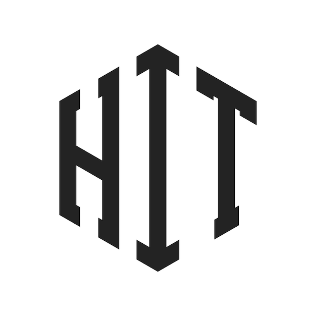 HIT-Logo-Design Anfangsbuchstaben HIT-Monogramm-Logo in sechseckiger Form