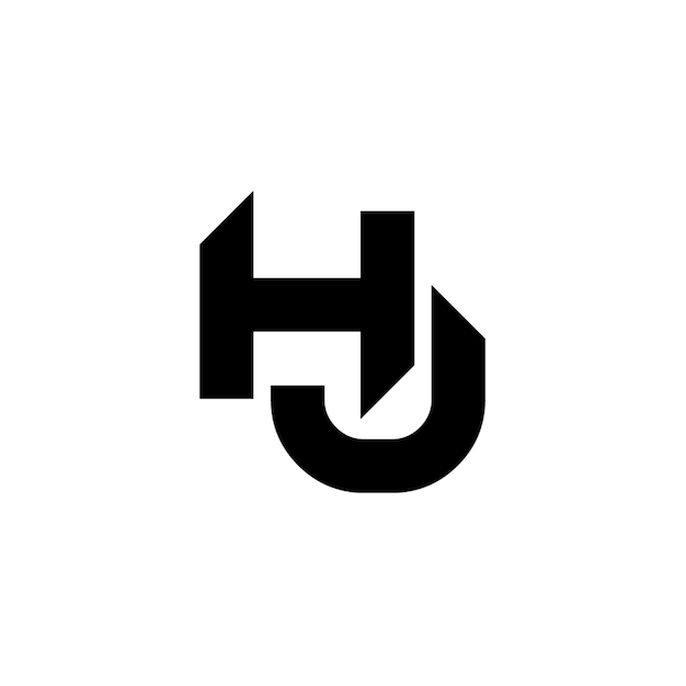 HJ Monogramm Logo Design Buchstaben Text Name Symbol Monochrom Logotyp Alphabet Zeichen einfaches Logo