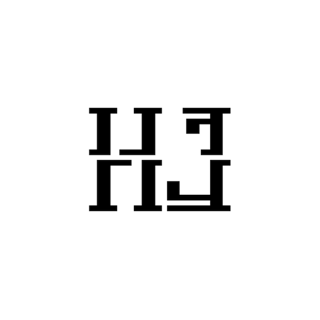 HJ Monogramm Logo Design Buchstaben Text Name Symbol Monochrom Logotyp Alphabet Zeichen einfaches Logo