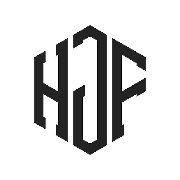 HJF Logo Design Initial Letter HJF Monogram Logo mit Hexagonform