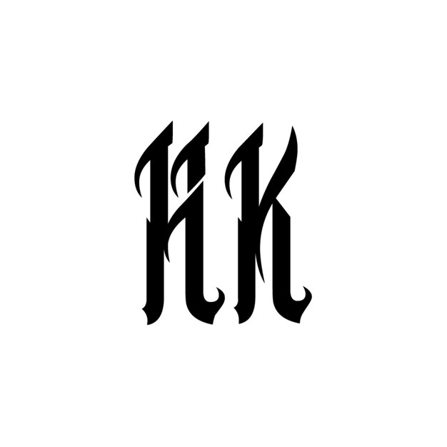 HK-Monogramm-Logo-Design Buchstaben-Text-Namen-Symbol Monochrom-Logotyp-Alphabet-Zeichen-Einfach-Logo