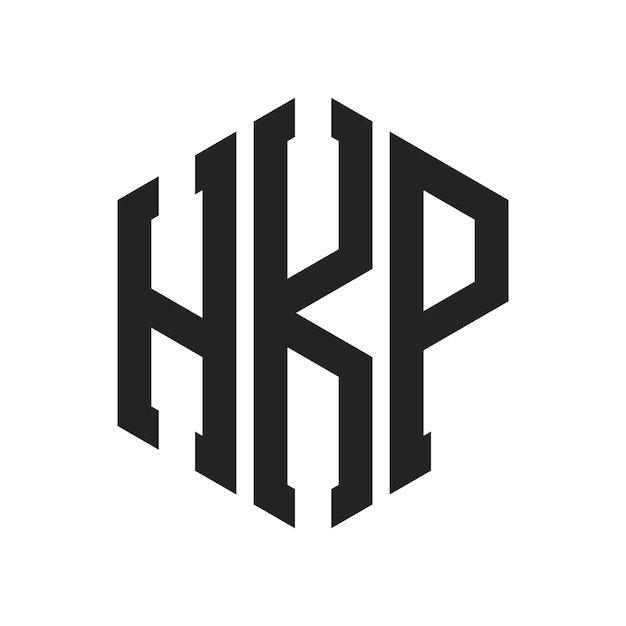 HKP-Logo-Design Anfangsbuchstaben HKP-Monogramm-Logo in sechseckiger Form