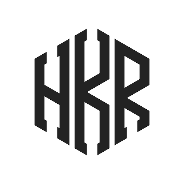 HKR-Logo-Design Anfangsbuchstaben HKR-Monogramm-Logo in sechseckiger Form