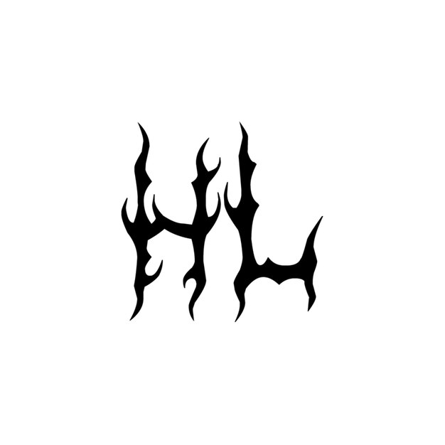 HL-Monogramm-Logo-Design Buchstaben-Text-Namen-Symbol Monochrom-Logotipp-Alphabet-Zeichen-Einfach-Logo