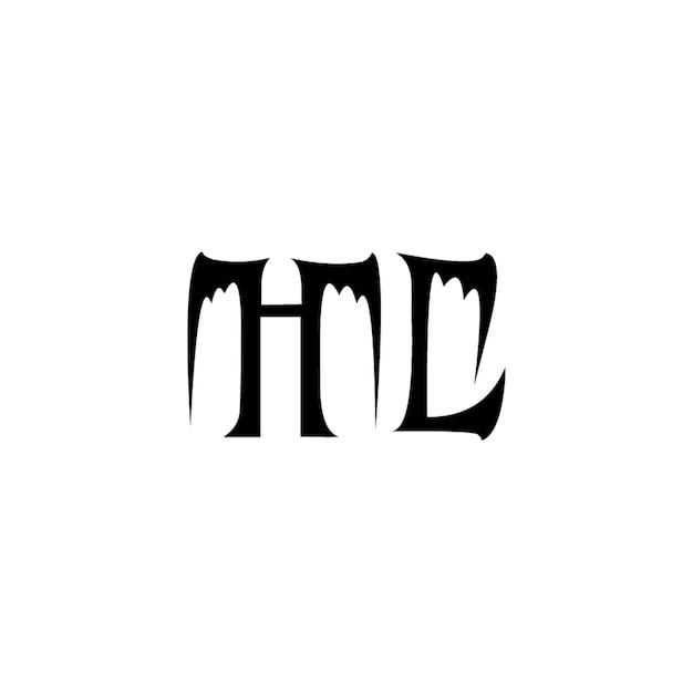 HL-Monogramm-Logo-Design Buchstaben-Text-Namen-Symbol Monochrom-Logotipp-Alphabet-Zeichen-Einfach-Logo