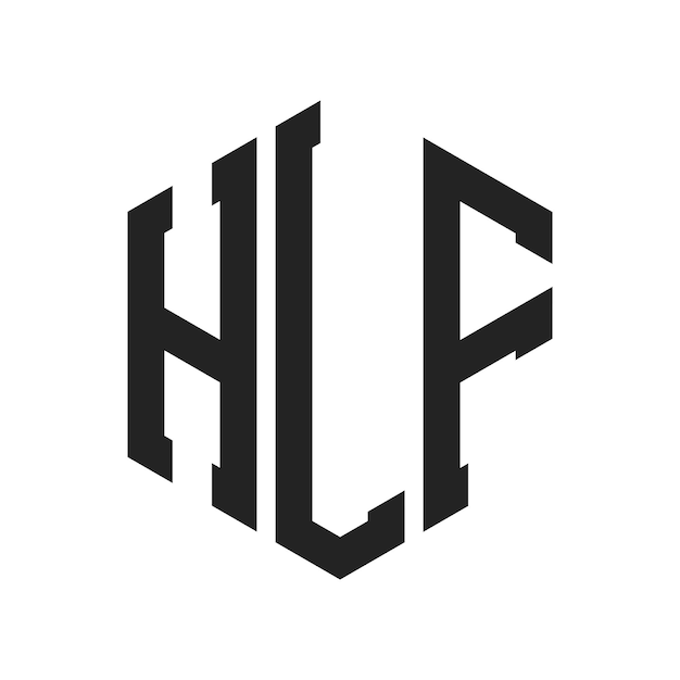 HLF-Logo-Design Anfangsbuchstaben HLF Monogramm-Logo in sechseckiger Form