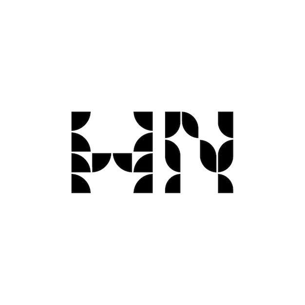HN Monogramm Logo Design Buchstabe Text Name Symbol Monochrome Logo Alphabet Zeichen Einfaches Logo