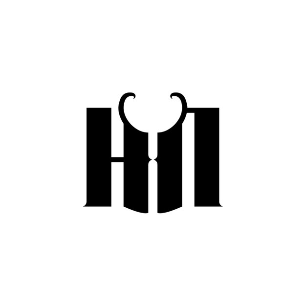 HN Monogramm Logo Design Buchstabe Text Name Symbol Monochrome Logo Alphabet Zeichen Einfaches Logo