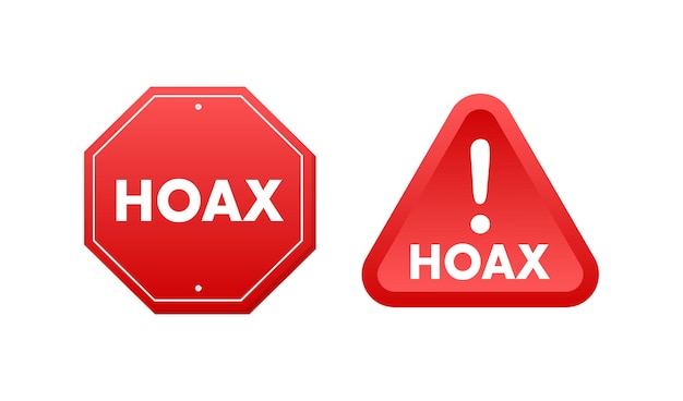 Hoax-label-banner-symbol vektor-lagerillustration