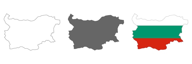Hochdetaillierte Bulgarien-Karte mit isolierten Grenzen im Hintergrund