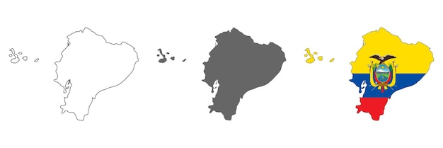 Hochdetaillierte Ecuador-Karte mit isolierten Grenzen im Hintergrund