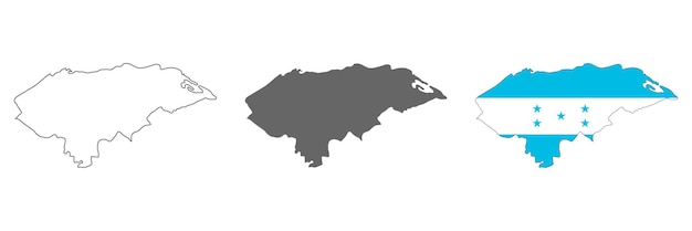 Hochdetaillierte Honduras-Karte mit isolierten Grenzen im Hintergrund