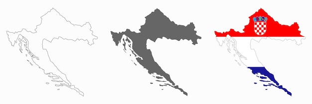 Hochdetaillierte Kroatien-Karte mit isolierten Grenzen im Hintergrund