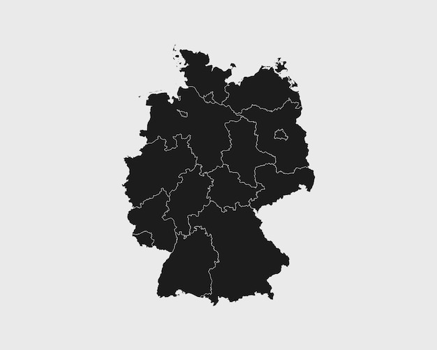 Hochdetaillierte schwarze Karte von auf weißem, isoliertem Hintergrund Vektorillustration Folge 10