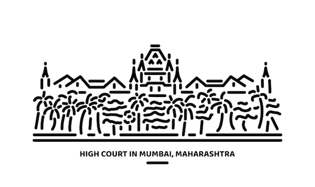 Hochgerichtshof von maharashtra mumbai gebäude illustration