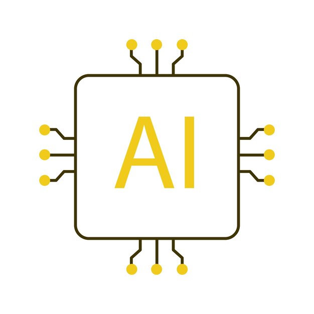 Hochgeschwindigkeits-AI-Prozessor Chip Vector Icon Design Chip intelligente Systeme integrierte Schaltung