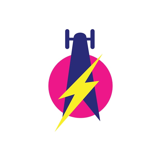 Hochspannungsturm-Logo für das Symbol des Unternehmens