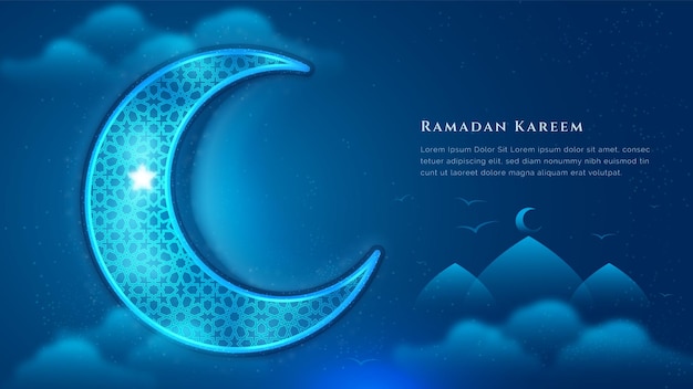 Hochwertige 3d-ramadan-vektorillustrationsvorlage