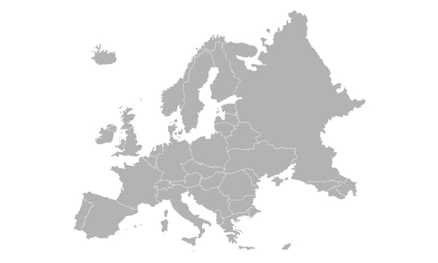 Vektor hochwertige europakarte mit grenzen der regionen