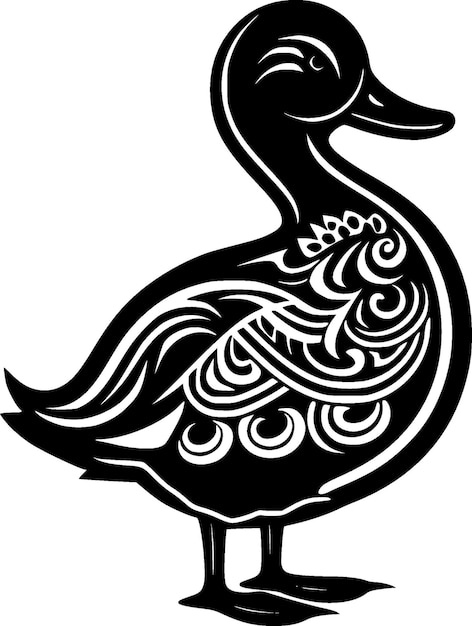 Hochwertige Vektor-Logo-Vektorillustration der Ente, ideal für T-Shirt-Grafiken