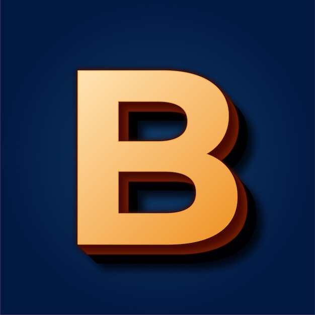 Hochwertiger blauer Hintergrund mit einem ausgeklügelten goldenen Ikonen mit dem Buchstaben B